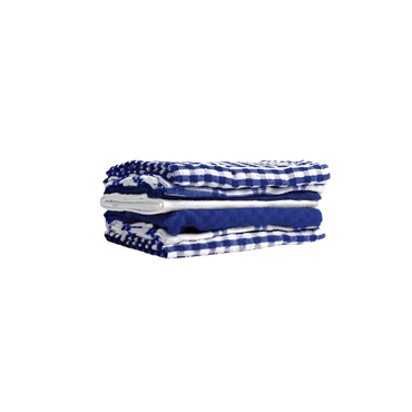 Open Kitchen 7 Pack Bumper Tea Towel Set in Blue - Absorbent Cotton Blend Towels for Kitchen Use